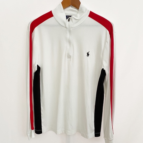 Polo Ralph Lauren 1/4 zip pullover white large - Picture 1 of 7